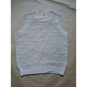 Le Lis Sweater Vest Womens M Ivory Cable Knit Preppy Academia Aesthetic